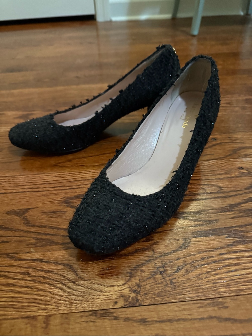 kate spade Black Tweed Ballet Flats